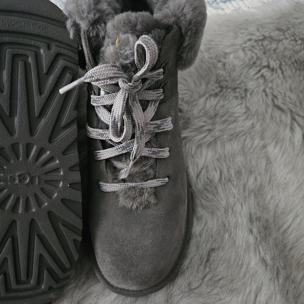 UGG Gray Lace Up Boots